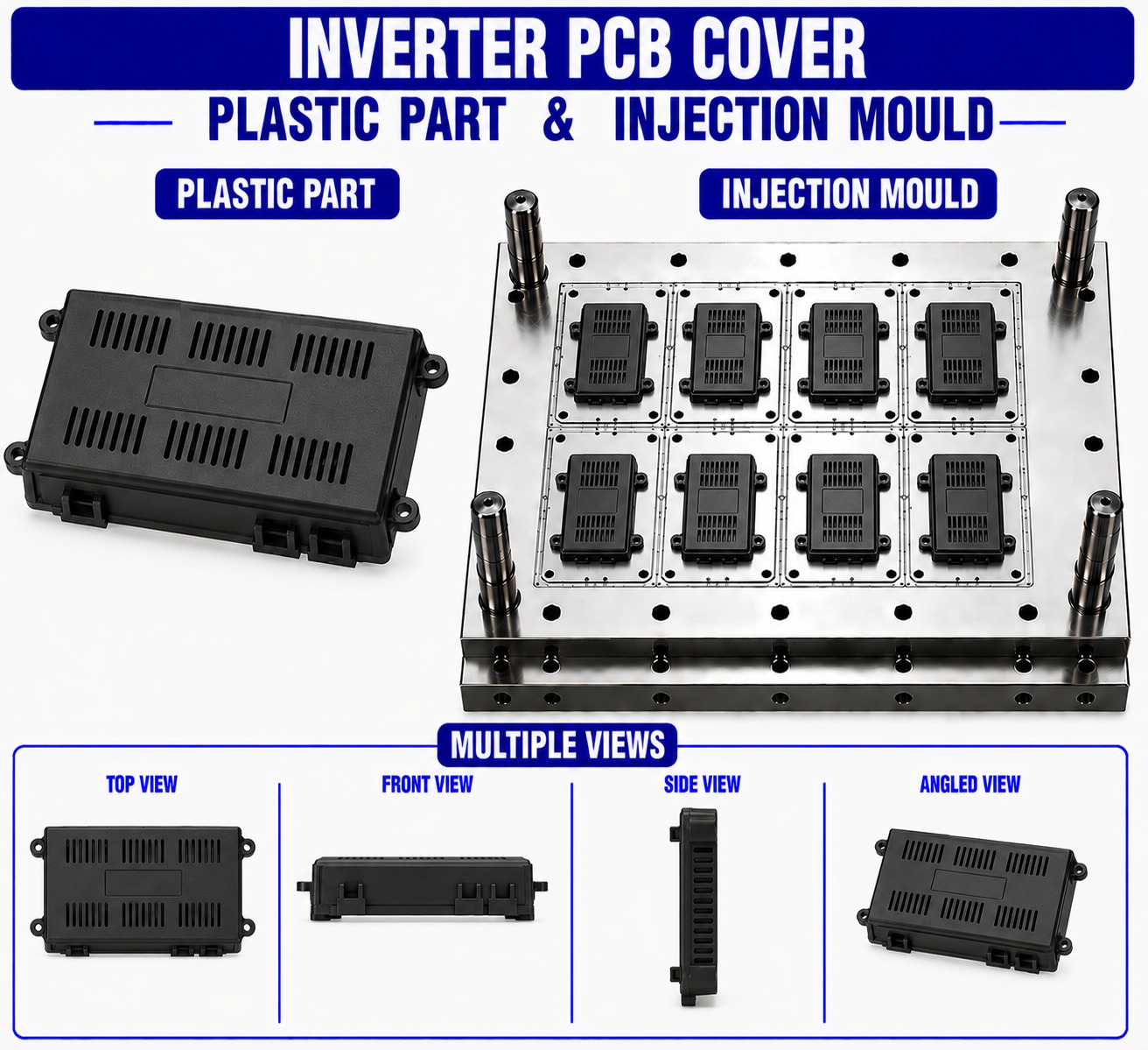 Inverter Plastic PCB Cover Mould and Moulding Service